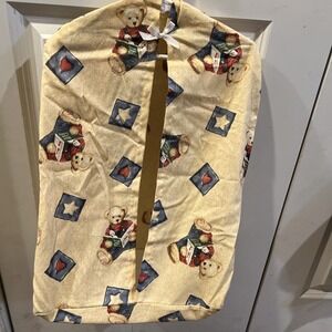 VTG Springmaid Blue Jean Teddy Bear  Baby Diaper Stacker Photo Album Stars Heart